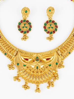gold plated temple necklace set 5