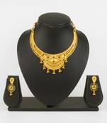 gold plated temple necklace set
