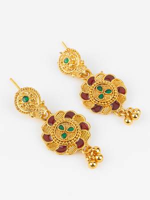 gold plated temple necklace set 3