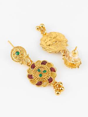 gold plated temple necklace set 4