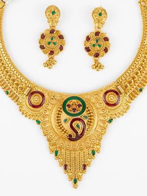 gold plated temple necklace set 5