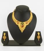 gold plated temple necklace set