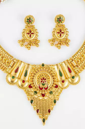 south indian temple necklace set