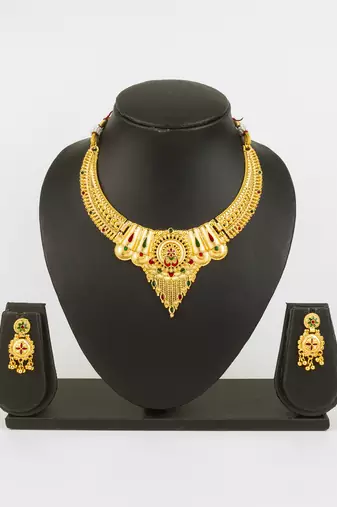 south indian temple necklace set