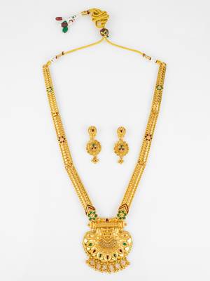 gold plated kemp stone necklace set 2