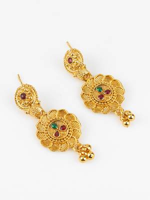 gold plated kemp stone necklace set 3