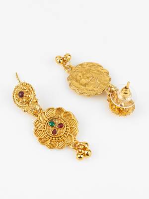 gold plated kemp stone necklace set 4
