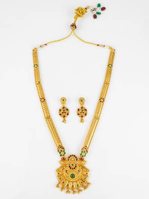gold plated kemp stone necklace set 2