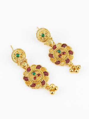 gold plated kemp stone necklace set 3