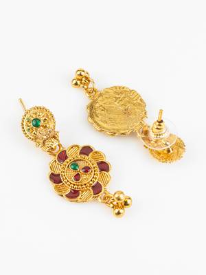 gold plated kemp stone necklace set 4