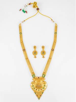 gold plated kemp stone necklace set 2