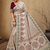 white jungal flowers jaal with beautiful kasmiri pasmina silk saree