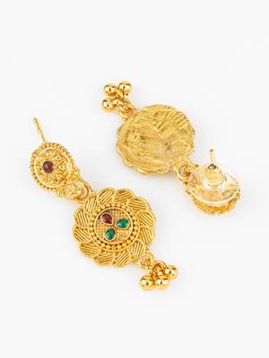 gold plated kemp stone necklace set 4
