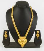 gold plated kemp stone necklace set