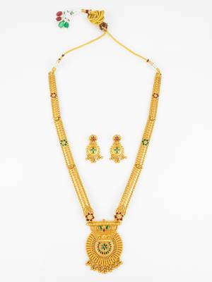 gold plated kemp stone necklace set 1