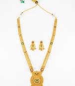 gold plated kemp stone necklace set