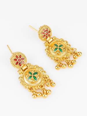gold plated kemp stone necklace set 2