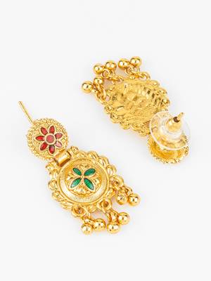 gold plated kemp stone necklace set 3