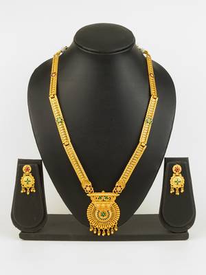 gold plated kemp stone necklace set 5