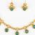 gold plated green stone necklace set