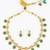 gold plated green heart necklace set