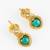 gold plated green heart necklace set
