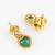 gold plated green heart necklace set