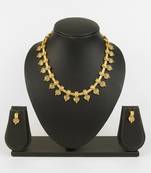 gold plated kundan heart necklace set