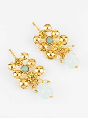 gold plated mint green necklace set 3