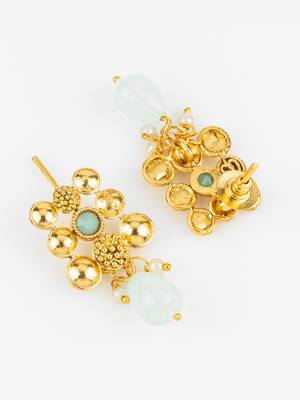 gold plated mint green necklace set 4