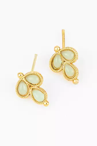 gold plated mint beads necklace set