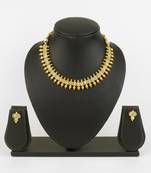 gold plated mint beads necklace set