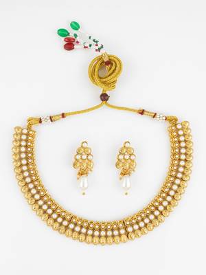 gold plated pearl necklace set 2
