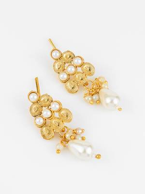gold plated pearl necklace set 3
