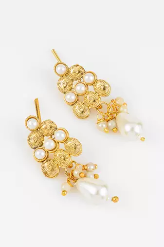 gold plated pearl necklace set