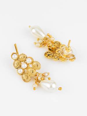 gold plated pearl necklace set 4