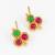 gold plated green red necklace set