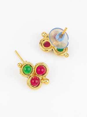 gold plated green red necklace set 4