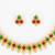 gold plated green red necklace set
