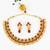 gold plated maroon stone necklace set