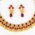 gold plated maroon stone necklace set