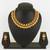 gold plated maroon stone necklace set