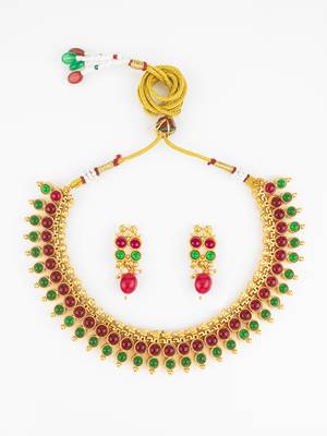 gold plated dual tone necklace set 2