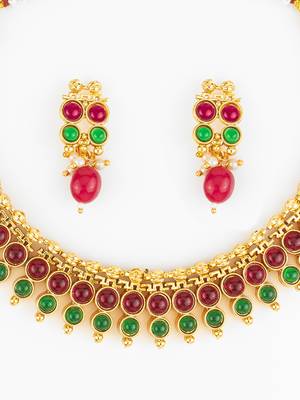 gold plated dual tone necklace set 5