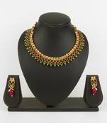 gold plated dual tone necklace set