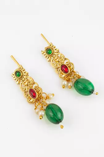 gold plated temple necklace set