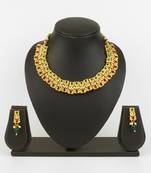gold plated temple necklace set
