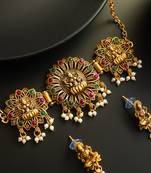antique gold temple necklace set