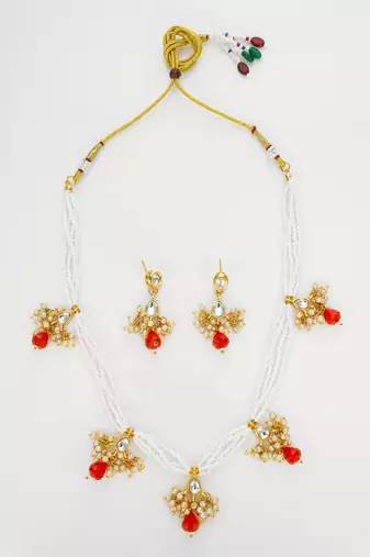 gold plated multistrand necklace set