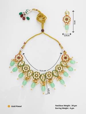 gold plated mint green kundan set 5